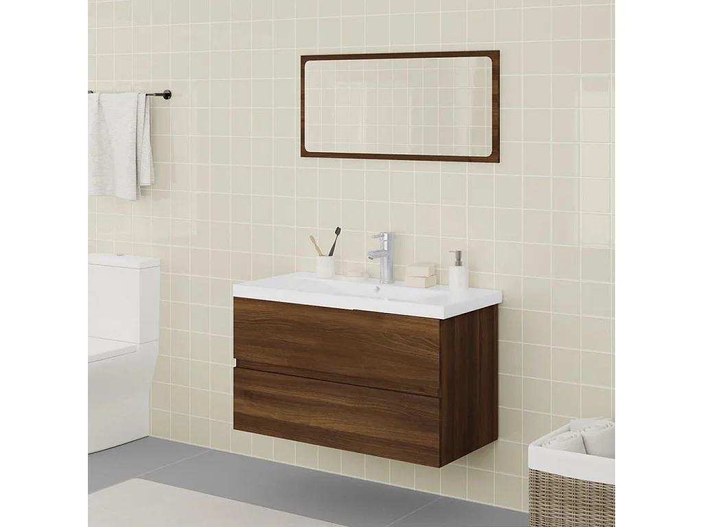 Meubles de salle de bain Chêne marron Bois d'ingénierie