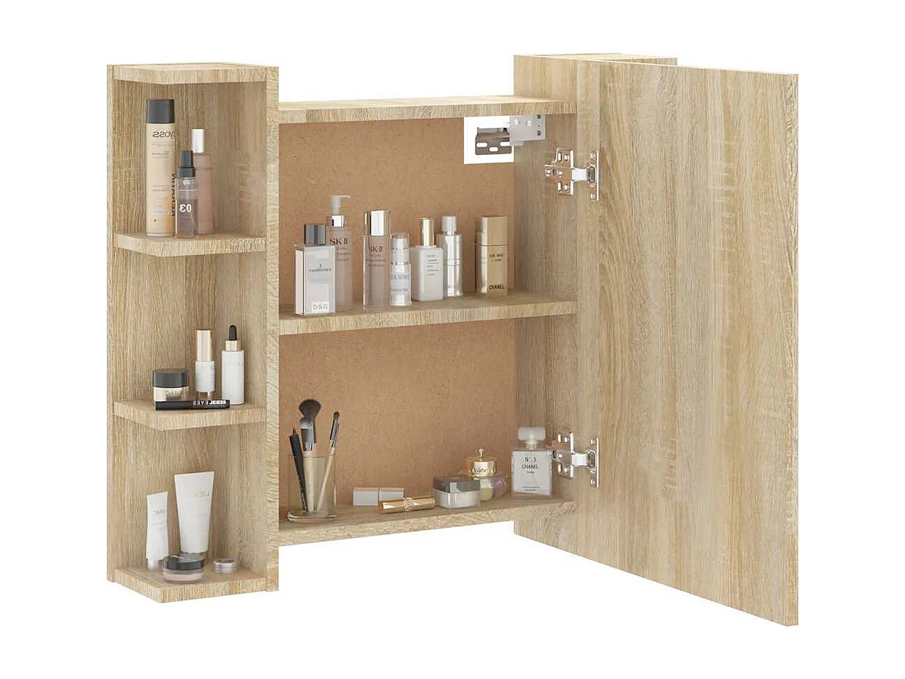 Spiegelkast met LED-verlichting 70x16,5x60 cm sonoma eikenkleur