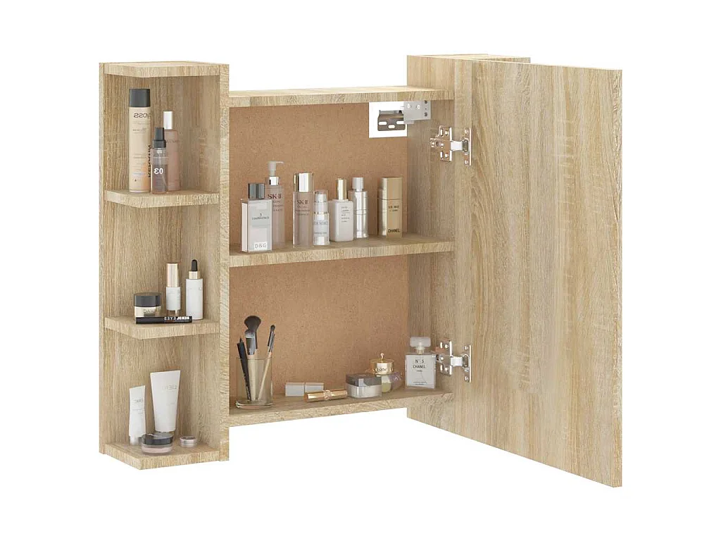 Armoire à miroir avec LED Chêne sonoma 70x16,5x60 cm