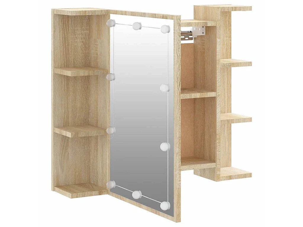 Armoire à miroir avec LED Chêne sonoma 70x16,5x60 cm