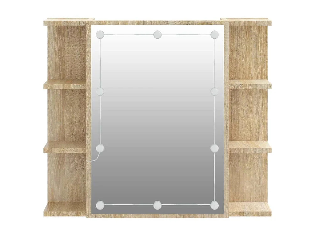 Armoire à miroir avec LED Chêne sonoma 70x16,5x60 cm