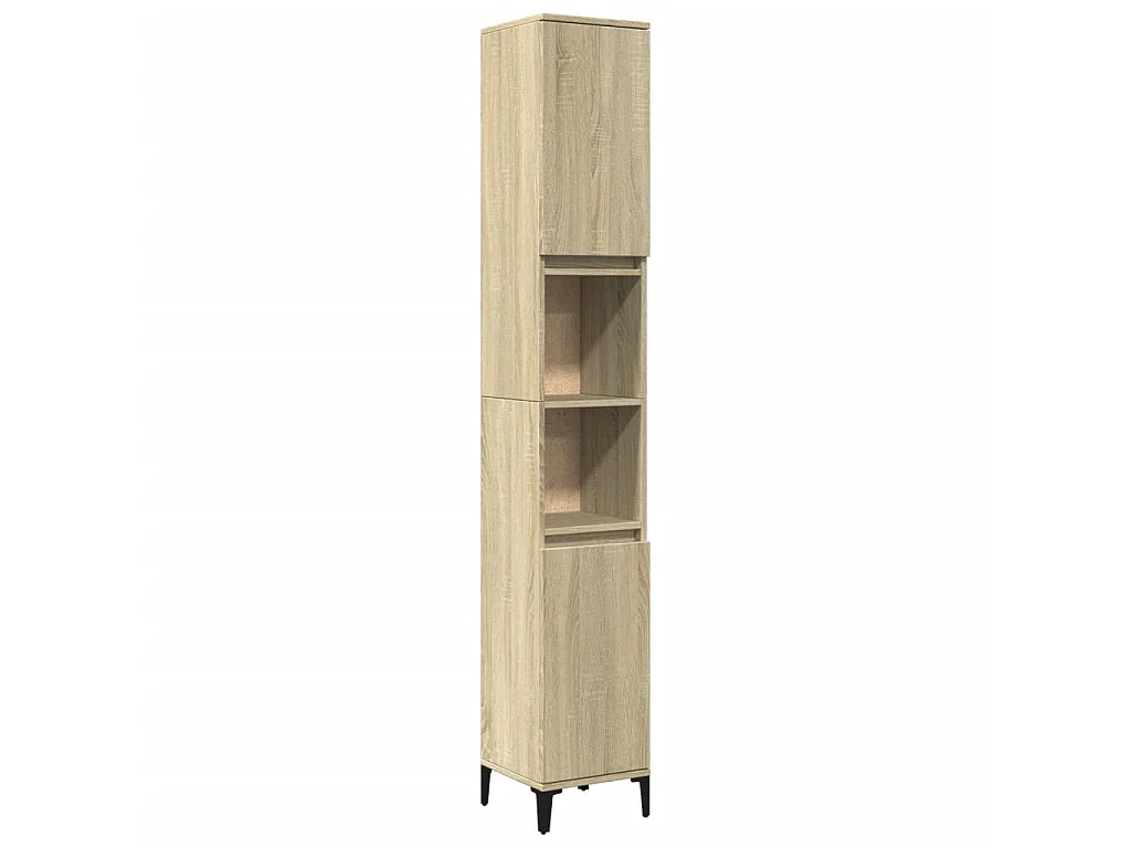 Armario de baño madera contrachapada roble Sonoma 30x30x190 cm
