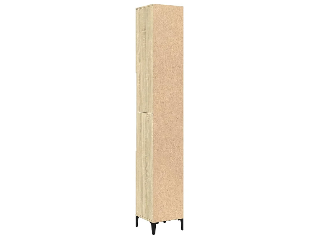 Armario de baño madera contrachapada roble Sonoma 30x30x190 cm