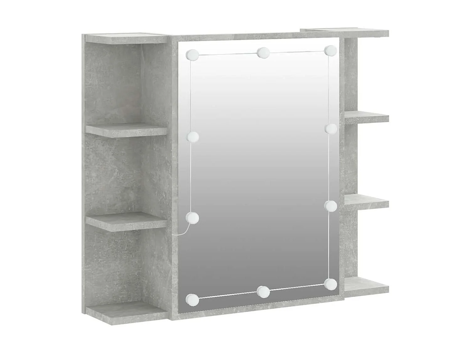 Armoire à miroir avec LED Gris béton 70x16,5x60 cm