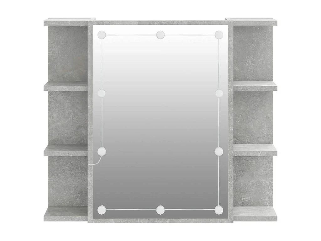 Spiegelkast met LED-verlichting 70x16,5x60 cm betongrijs