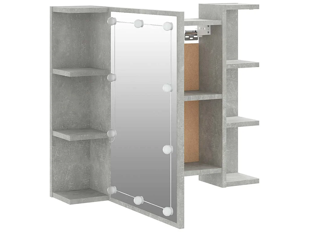 Spiegelkast met LED-verlichting 70x16,5x60 cm betongrijs