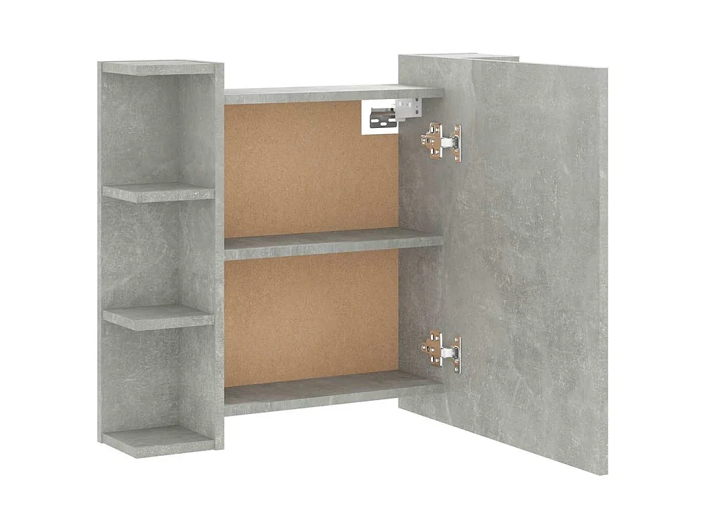 Spiegelkast met LED-verlichting 70x16,5x60 cm betongrijs