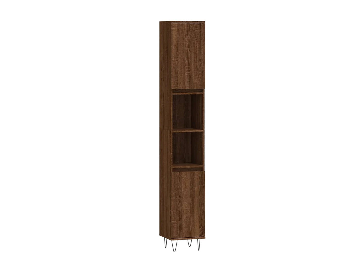 Badschrank Braun Eichen-Optik 30x30x190 cm Holzwerkstoff