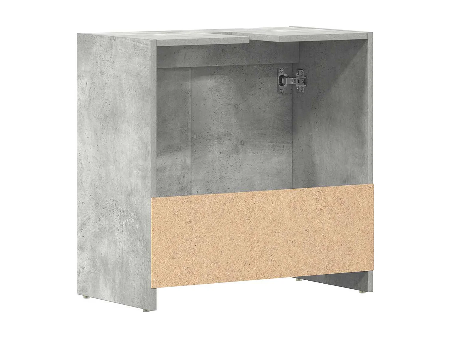 Badkamerkast 60x33x61 cm bewerkt hout betongrijs