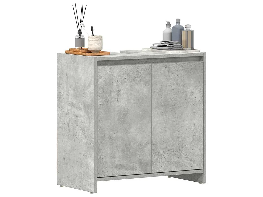 Badkamerkast 60x33x60 cm bewerkt hout betongrijs