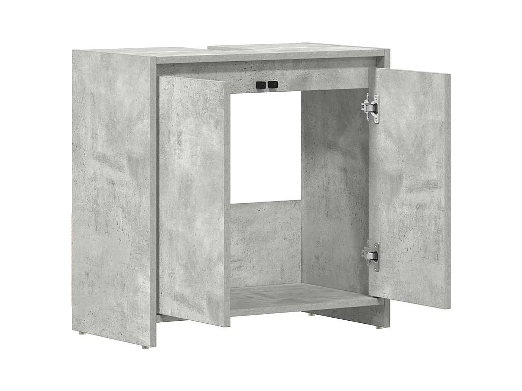 Badkamerkast 60x33x60 cm bewerkt hout betongrijs
