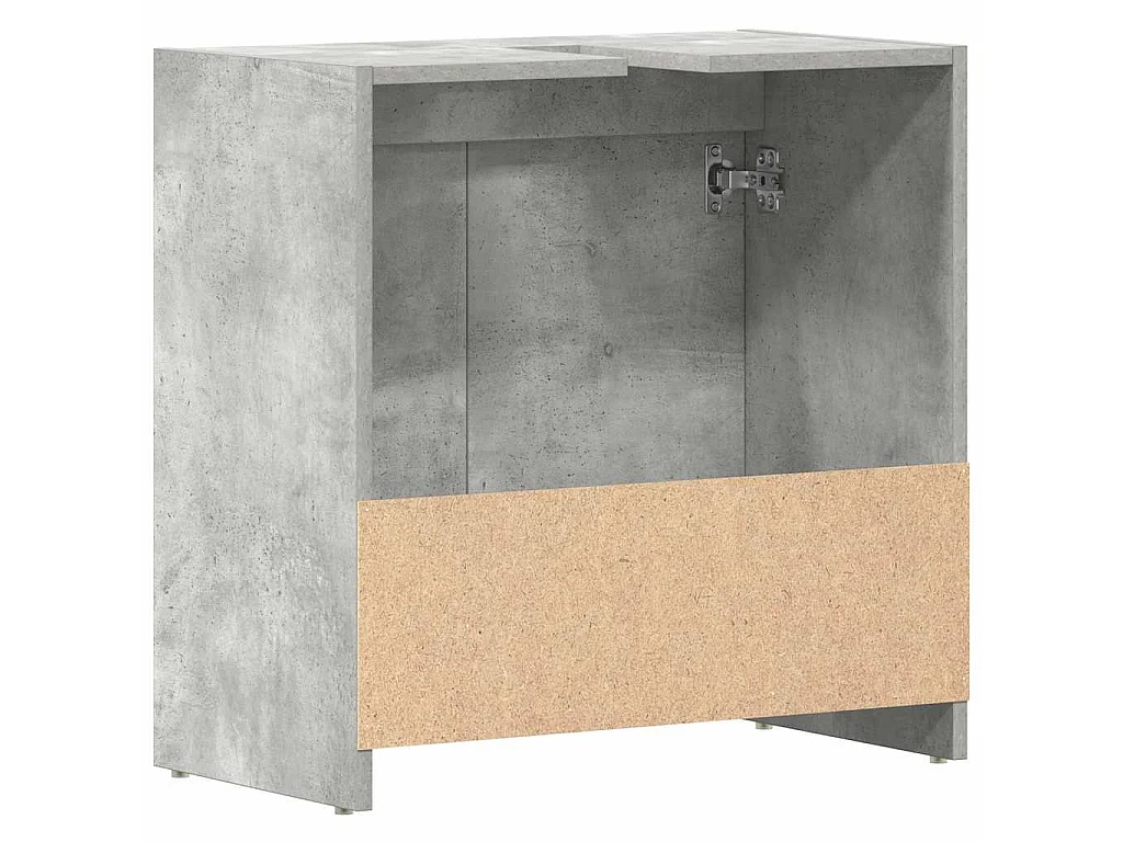 Badkamerkast 60x33x60 cm bewerkt hout betongrijs