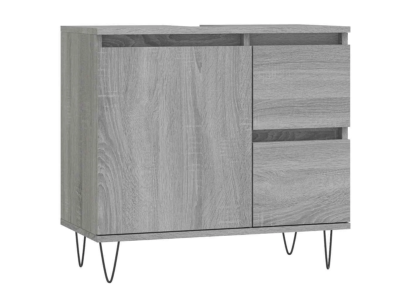 Badschrank Grau Sonoma 65x33x60 cm Holzwerkstoff