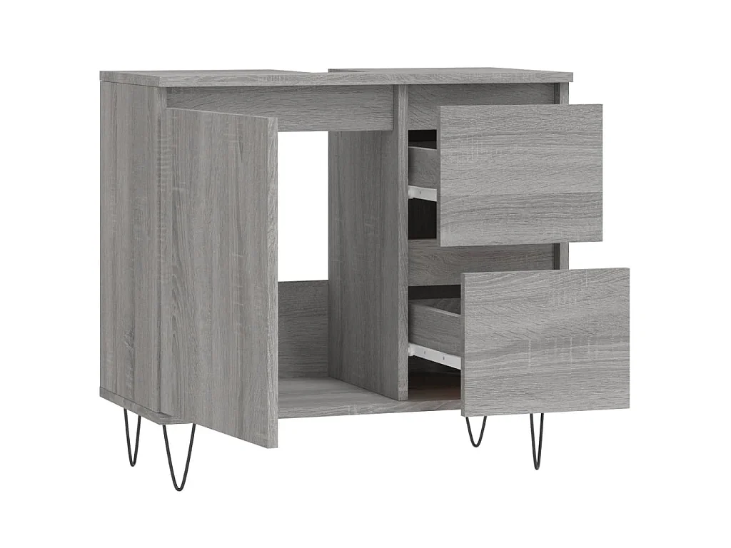 Armoire de bain sonoma gris 65x33x60 cm bois d'ingénierie