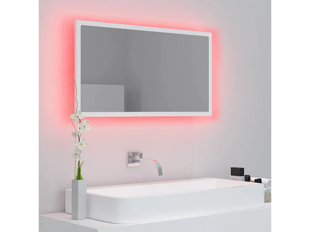 Badkamerspiegel LED 80x8,5x37 cm acryl wit