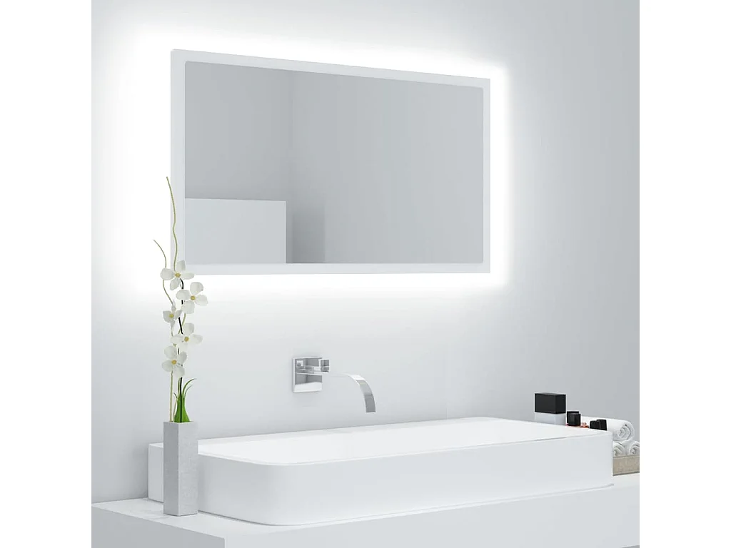 Badkamerspiegel LED 80x8,5x37 cm acryl wit