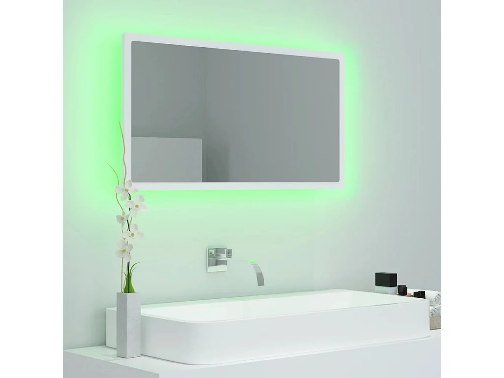 Badkamerspiegel LED 80x8,5x37 cm acryl wit