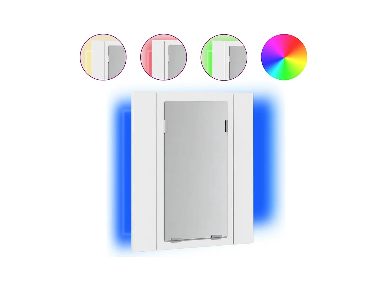 LED-Bad-Spiegelschrank Weiß 40x12x45 cm Acryl