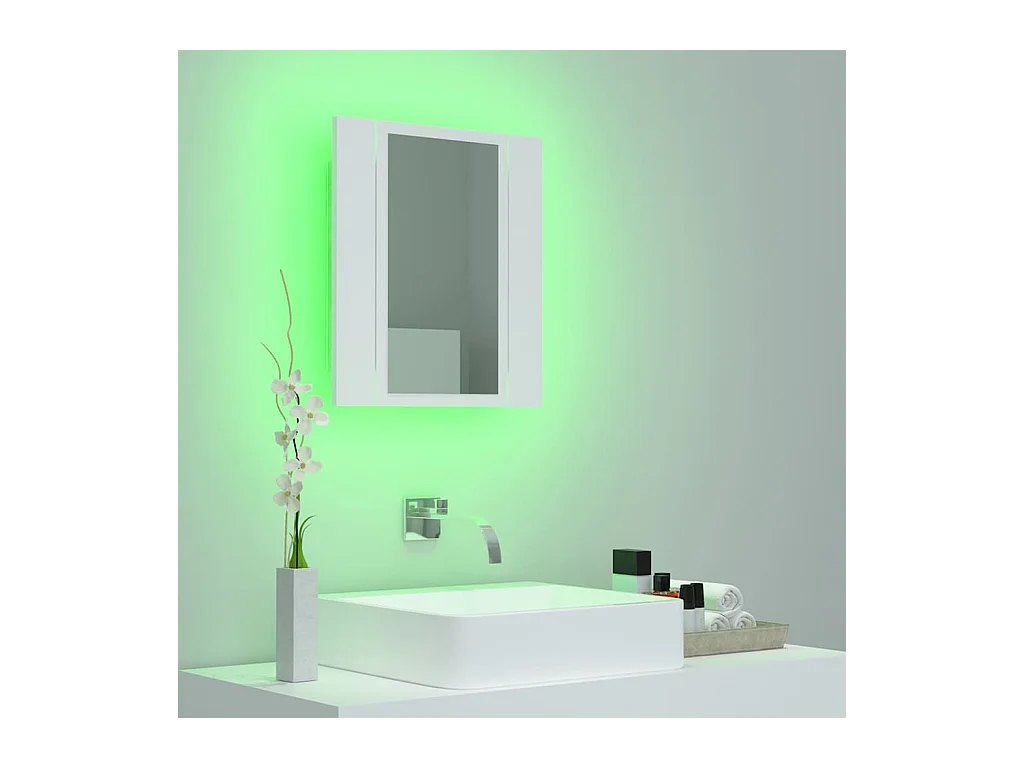 LED-Bad-Spiegelschrank Weiß 40x12x45 cm Acryl