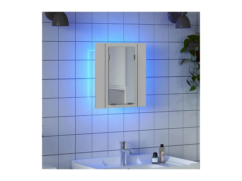 LED-Bad-Spiegelschrank Weiß 40x12x45 cm Acryl