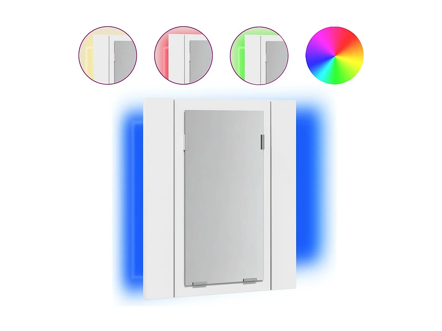 Armoire salle de bain à miroir LED Blanc 40x12x45 cm Acrylique