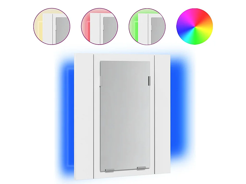 Badkamerkast met spiegel en LED 40x12x45 cm acryl wit
