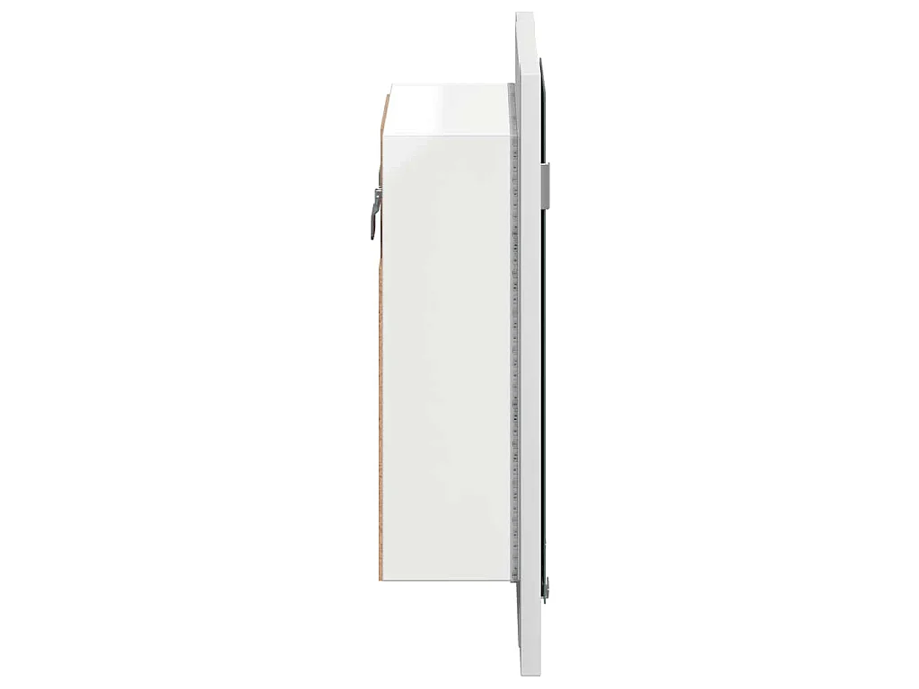 Badkamerkast met spiegel en LED 40x12x45 cm acryl wit