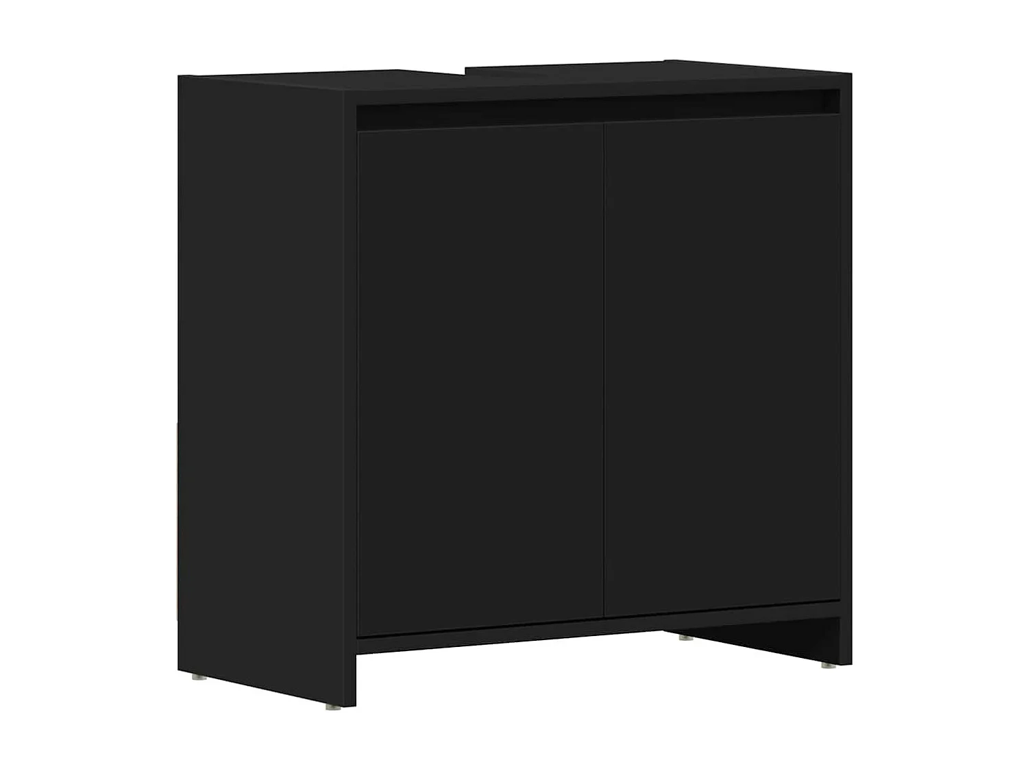 Badezimmerschrank Schwarz 60x33x61 cm Holzwerkstoff