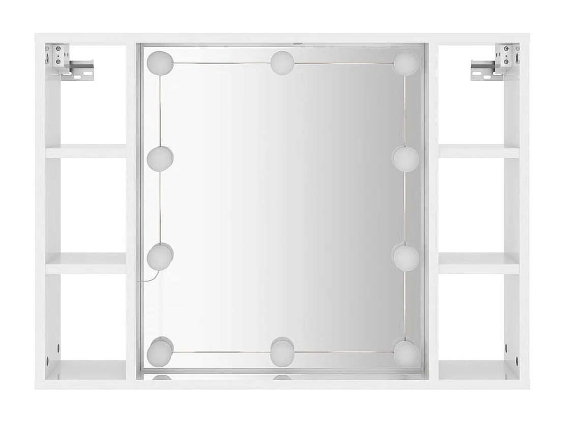 Armoire de miroir avec LED Blanc brillant 76x15x55 cm