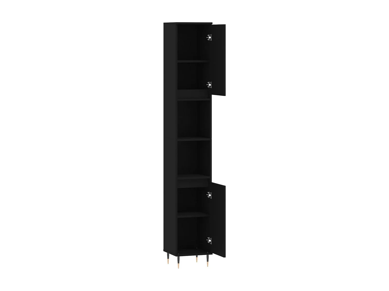 Badkamerkast 30x30x190 cm bewerkt hout zwart