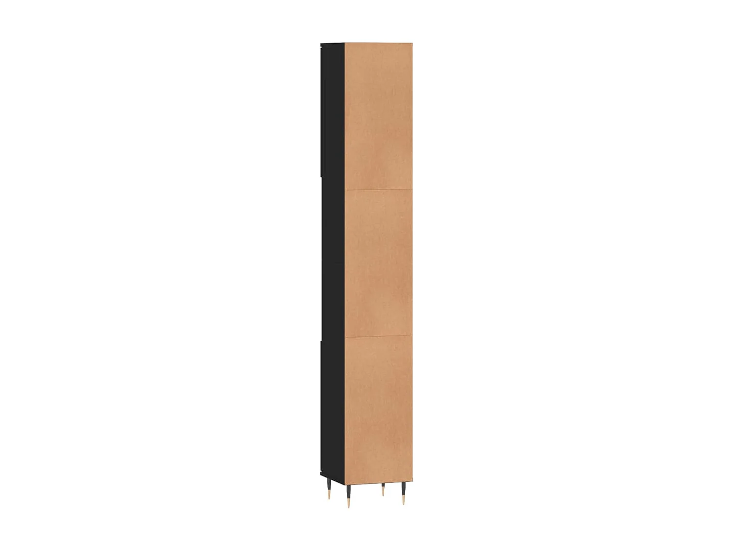 Badkamerkast 30x30x190 cm bewerkt hout zwart