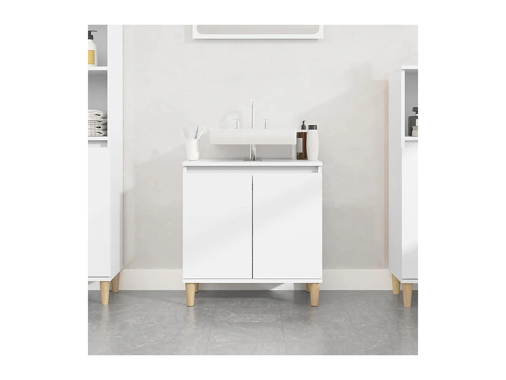 Meuble d'évier blanc 58x33x60 cm bois d'ingénierie