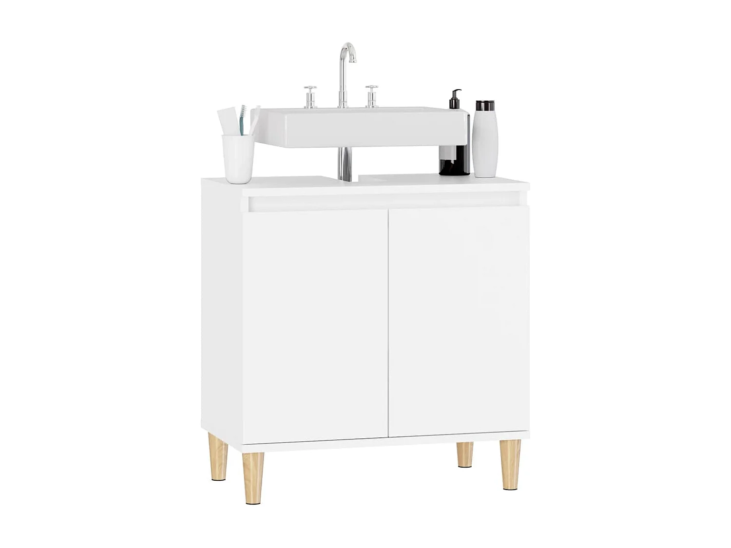 Wastafelkast 58x33x60 cm bewerkt hout wit