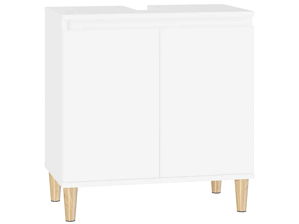Armário de lavatório 58x33x60 cm derivados de madeira branco