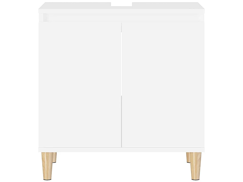 Armário de lavatório 58x33x60 cm derivados de madeira branco