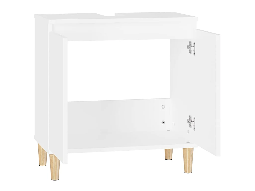 Armário de lavatório 58x33x60 cm derivados de madeira branco