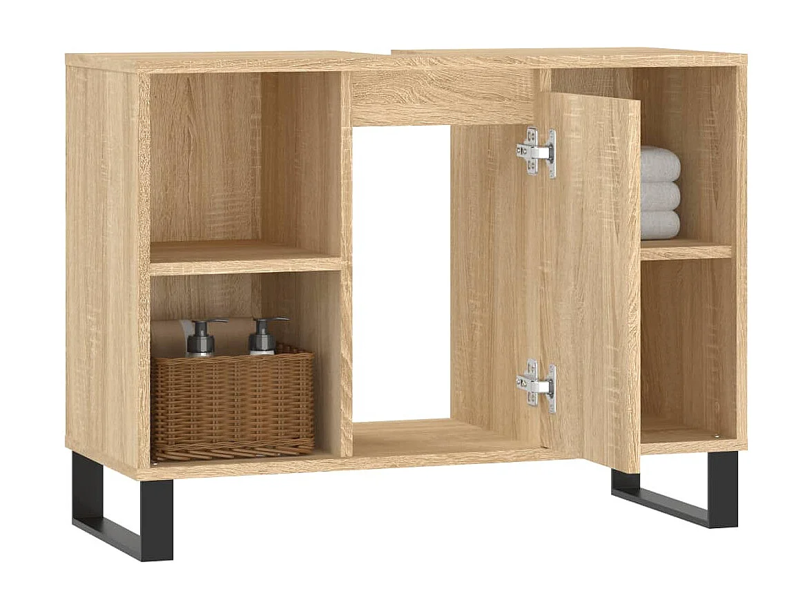 Badschrank Sonoma-Eiche 80x33x60 cm Holzwerkstoff
