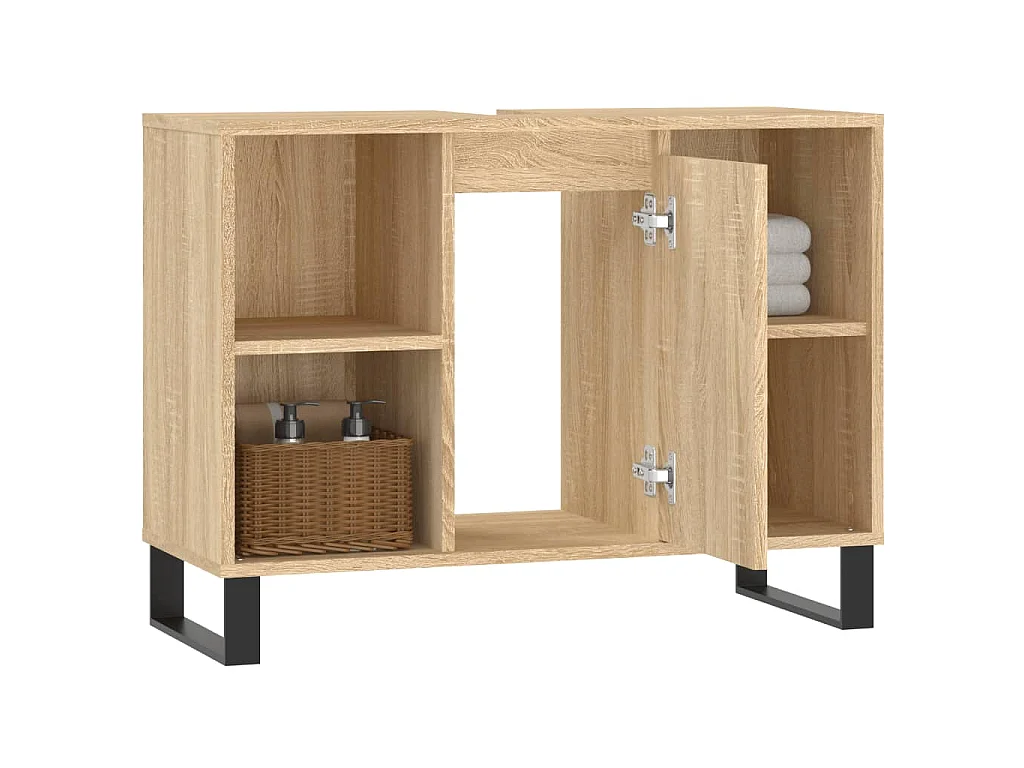 Mobile da Bagno Rovere Sonoma 80x33x60 cm in Legno Multistrato
