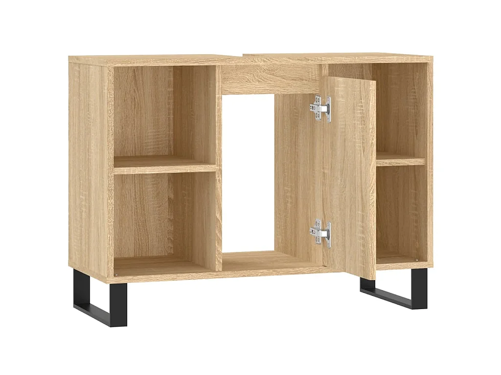 Mobile da Bagno Rovere Sonoma 80x33x60 cm in Legno Multistrato