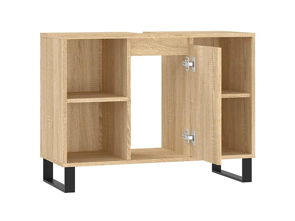 Mobile da Bagno Rovere Sonoma 80x33x60 cm in Legno Multistrato