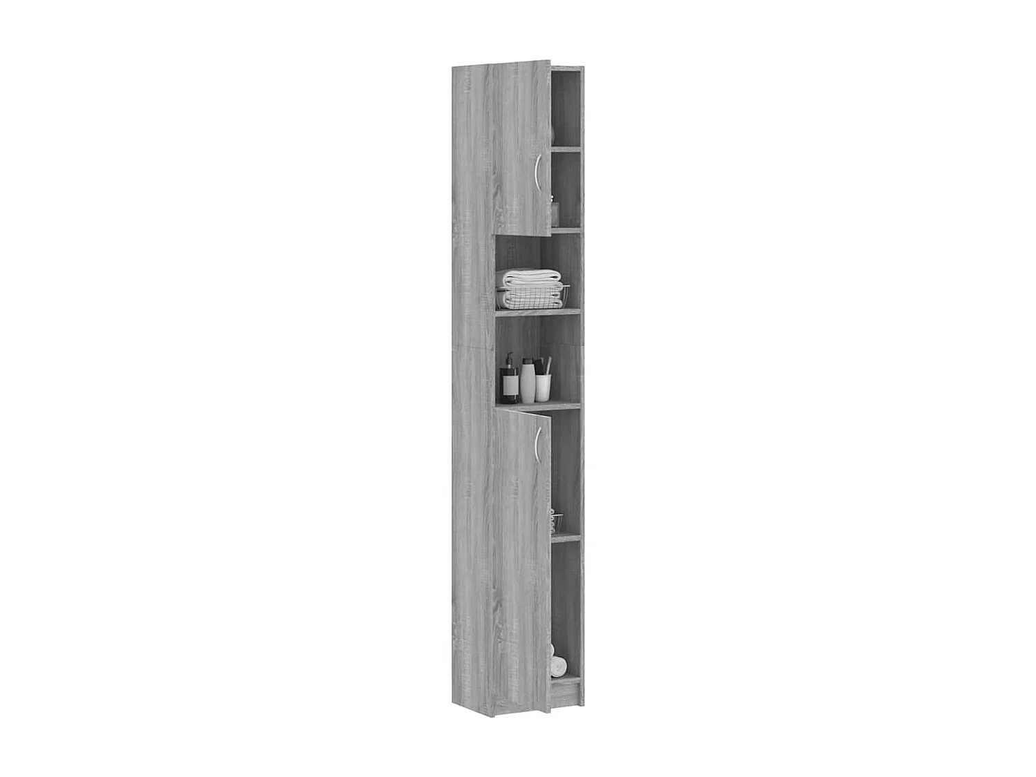 Badezimmerschrank Grau Sonoma 32x25,5x190 cm Holzwerkstoff