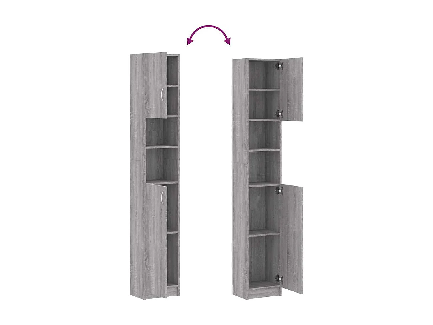 Badezimmerschrank Grau Sonoma 32x25,5x190 cm Holzwerkstoff