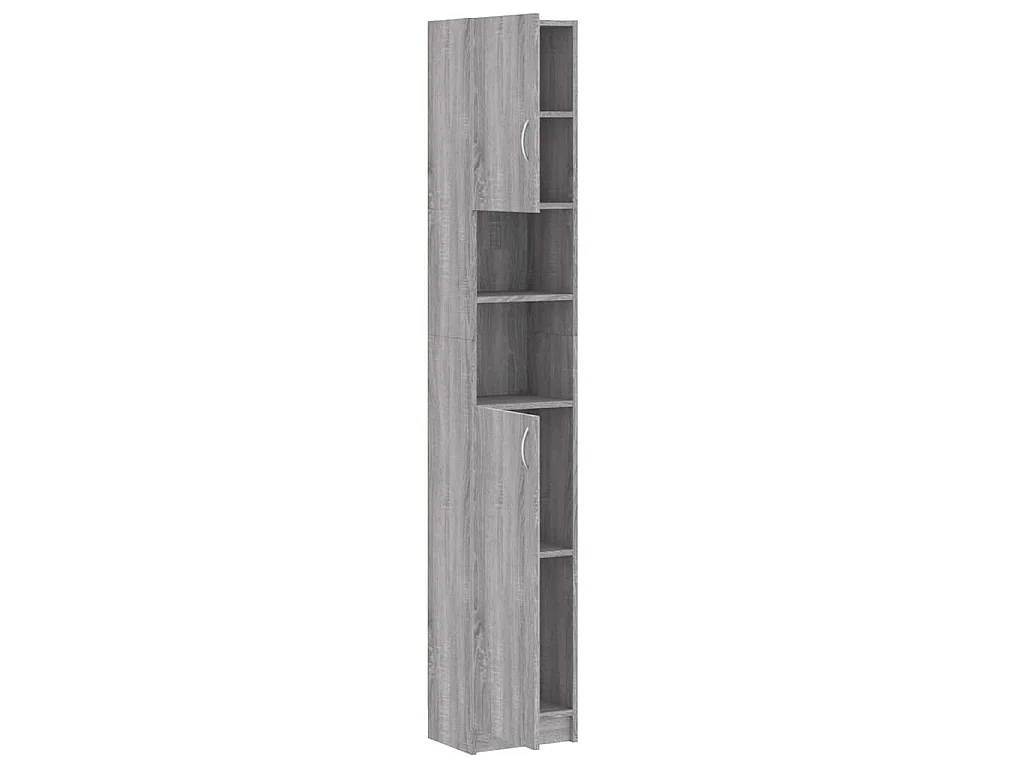 Armario de baño madera de ingeniería gris Sonoma 32x25,5x190 cm