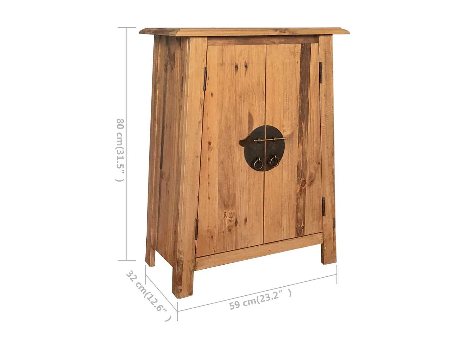 Armoire latérale de salle de bain Pin massif 59x32x80 cm