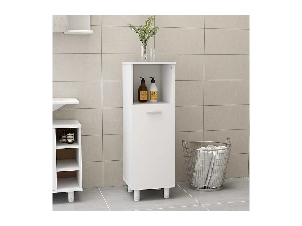 Badkamerkast 30x30x95 cm bewerkt hout wit