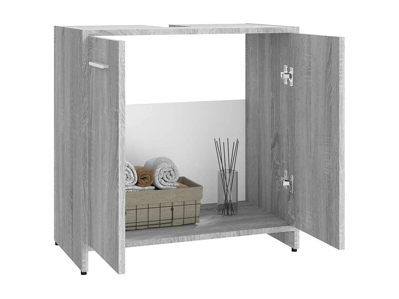 Armadietto Bagno Grigio Sonoma 60x33x60 cm in Legno Multistrato