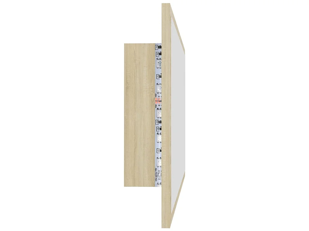Miroir LED de salle de bain Chêne sonoma 80x8,5x37 cm Acrylique