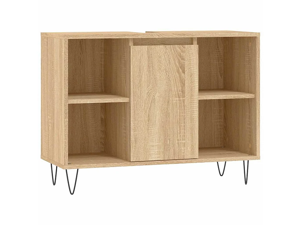 Armoire salle de bain chêne sonoma 80x33x60cm bois d'ingénierie
