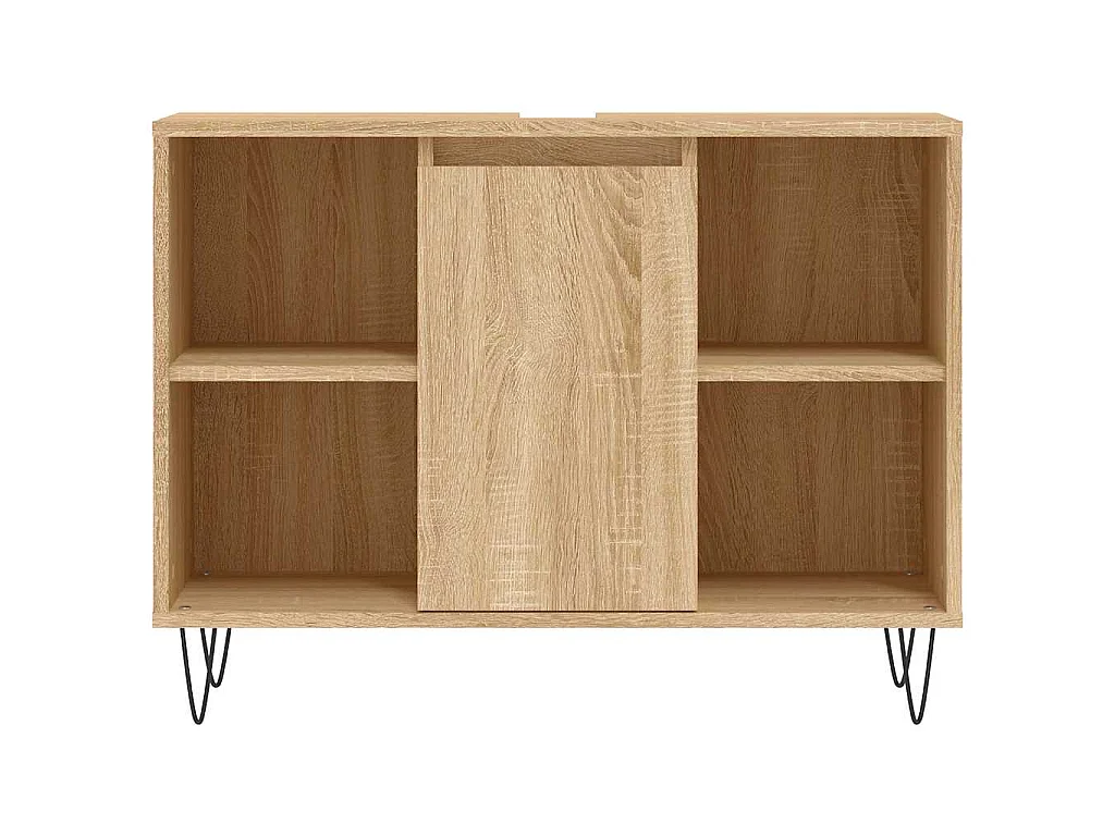 Badkamerkast 80x33x60 cm bewerkt hout sonoma eikenkleurig