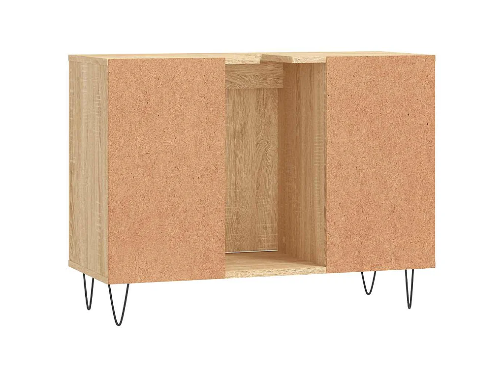 Badkamerkast 80x33x60 cm bewerkt hout sonoma eikenkleurig